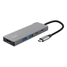 Trust Dockingstation Dalyx Multiport Adapter USB-C, 5-in-1, Grau