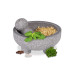 relaxdays Mörser mit Stössel 20 cm, Granit