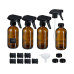relaxdays Sprühflaschen 500 ml, Braun, 4 Stück