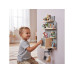 relaxdays Kinderregal Haus, MDF / Kiefernholz, Grau / Hellbraun