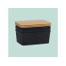 relaxdays Aufbewahrungsbox 3er Set, Schwarz