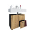 VCM Waschbeckenunterschrank Flandu 61 x 51 cm, Anthrazit/Eiche