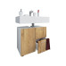 VCM Waschbeckenunterschrank Flandu 61 x 51 cm, Weiss/Honig-Eiche