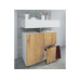 VCM Waschbeckenunterschrank Flandu 61 x 51 cm, Weiss/Honig-Eiche