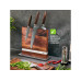 GEFU Messerblock Enno Silber/Braun, 22 x 9 cm