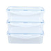 GOURMETmaxx Vorratsdose Click-it 1.0 l, Transparent / Blau, 3 er-Set