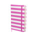 Kolma Notizbuch A6 Stripy, Kariert, Flamingo/Weiss