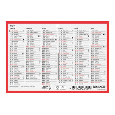 Biella Tafelkalender Karton weiss rot 16.5 x 11.5 cm