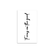 minink Tattoo Schrift Focus on the good Grösse: L (2.0 cm x 9.5 cm) minink Tattoo Schrift Focus on the good Grösse: L (2.0 cm x 9.5 cm)