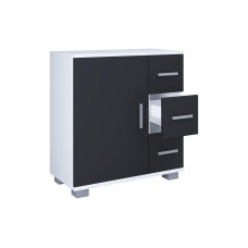 VCM Badezimmerregal Zalo XL 60 x 65 cm, Weiss/Schwarz