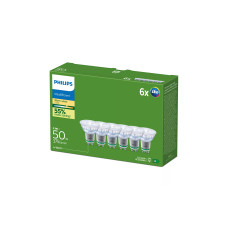 Philips LED GU10 Spots, 6er-Pack, 50 W, Warmweiss Philips LED GU10 Spots, 6er-Pack, 50 W, Warmweiss