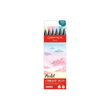 Caran d'Ache Filzstift Set Fibralo Brush Pastel mit 6 Farben