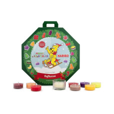 balthasar Adventskalender Haribo Teelichthalter Glas 24 Teelichter