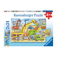 Ravensburger Puzzle Viel zu tun auf der Baustelle 2 x 24 Teile Ravensburger Puzzle Viel zu tun auf der Baustelle 2 x 24 Teile