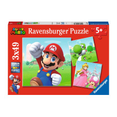 Ravensburger Puzzle Super Mario 3 x 49 Teile, mit Mini-Postern
