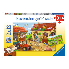 Ravensburger Puzzle Fleissig auf dem Bauernhof 2 x 12 Teile Ravensburger Puzzle Fleissig auf dem Bauernhof 2 x 12 Teile