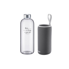 Westmark Trinkflasche Viva aus Glas 1000 ml, Anthrazit Westmark Trinkflasche Viva aus Glas 1000 ml, Anthrazit
