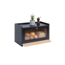 relaxdays Brotkasten mit Schneidebrett Schwarz relaxdays Brotkasten mit Schneidebrett Schwarz