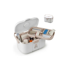relaxdays Medizinbox aus Kunststoff Beige/Weiss 17 x 28 x 18 cm relaxdays Medizinbox aus Kunststoff Beige/Weiss 17 x 28 x 18 cm