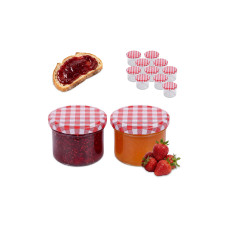 relaxdays Einmachglas mit Deckel Rot/Weiss 220 ml, 12 Stück relaxdays Einmachglas mit Deckel Rot/Weiss 220 ml, 12 Stück