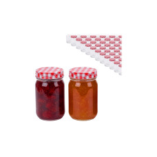 relaxdays Einmachglas mit Deckel Rot/Weiss 400 ml, 50 Stück relaxdays Einmachglas mit Deckel Rot/Weiss 400 ml, 50 Stück