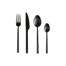 Kare Besteck-Set Gloria, 16-teilig, Schwarz Matt