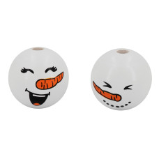 Glorex Glorex Holzperlen mit Gesicht Schneemann Weiss Glorex Glorex Holzperlen mit Gesicht Schneemann Weiss