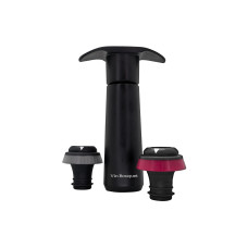 Vin Bouquet Weinpumpe Vakuumpumpe mit 2 Verschlüssen, Schwarz Vin Bouquet Weinpumpe Vakuumpumpe mit 2 Verschlüssen, Schwarz