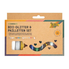 Folia Bio Glitzer- und Pailletten-Set Mehrfarbig 11-teilig