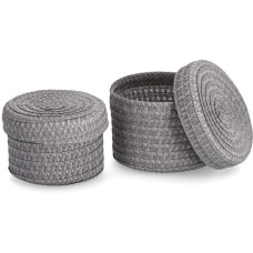 Zeller Present Aufbewahrungsbox Korb-Set mit Deckel 2 Stück Grau Zeller Present Aufbewahrungsbox Korb-Set mit Deckel 2 Stück Grau