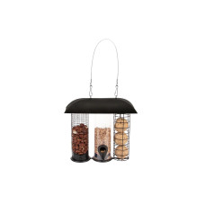 Esschert Design Futtersilo 3-in-1 Kunststoff Metall Schwarz 25 cm
