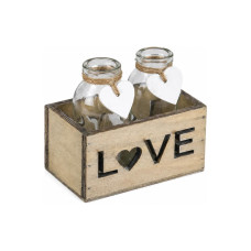 CHALET Chalet Holz-Tray Love 2 Flaschen CHALET Chalet Holz-Tray Love 2 Flaschen