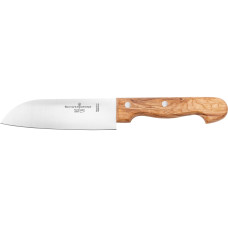 Schwertkrone Santoku Kochmesser Olivenholz - 15 cm Silber/Braun Schwertkrone Santoku Kochmesser Olivenholz - 15 cm Silber/Braun