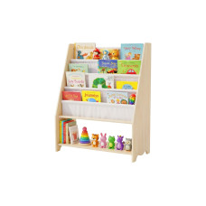 relaxdays Kinderregal Holz Polyester Weiss Hellbraun relaxdays Kinderregal Holz Polyester Weiss Hellbraun
