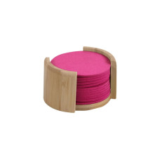 Kesper Glasuntersetzer Filzoptik Braun Pink 13-teilig