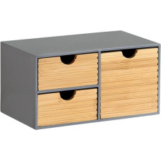 Kesper Organizer 3 Schubladen, Bambus, Grau