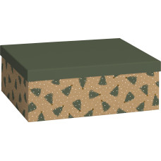 Stewo Geschenkbox | 24×12×33 cm, 120 g/m², dunkelgrün/braun Stewo Geschenkbox | 24×12×33 cm, 120 g/m², dunkelgrün/braun