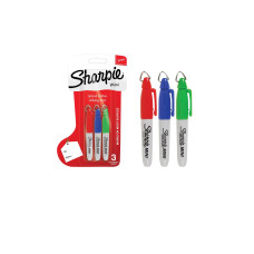 Sharpie Permanentmarker Mini, F, Rundspitze, sortiert, 3er-Blister