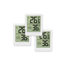 EASYmaxx Thermo- & Hygrometer 3 V weiss 3er-Set mit Komfortanzeige