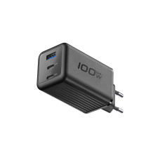 Cellular Line Netzteil GaN+, 100 W, 3 Anschlüsse, Schwarz Cellular Line Netzteil GaN+, 100 W, 3 Anschlüsse, Schwarz