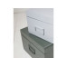 House Doctor Aufbewahrungsbox Metall / Leder, Grau / Grün