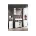 VCM Badezimmerregal Zalo L 30 x 95 cm, Weiss/Schwarz