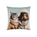 pad Kissenbezug Cat Loves Dog Mint, ca. 45 x 45 cm