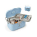 relaxdays Medizinbox aus Kunststoff Grau/Hellblau 17 x 28 x 18 cm