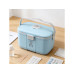 relaxdays Medizinbox aus Kunststoff Grau/Hellblau 17 x 28 x 18 cm