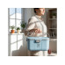 relaxdays Medizinbox aus Kunststoff Grau/Hellblau 17 x 28 x 18 cm