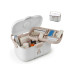 relaxdays Medizinbox aus Kunststoff Beige/Weiss 17 x 28 x 18 cm