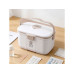 relaxdays Medizinbox aus Kunststoff Beige/Weiss 17 x 28 x 18 cm