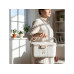 relaxdays Medizinbox aus Kunststoff Beige/Weiss 17 x 28 x 18 cm