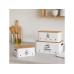 relaxdays Aufbewahrungsbox 3er Set Bambusdeckel eckig